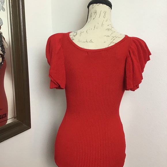 Fashion Nova-Ruffled Sleeved Bodycon Sweater Dress - Picture 4 of 8